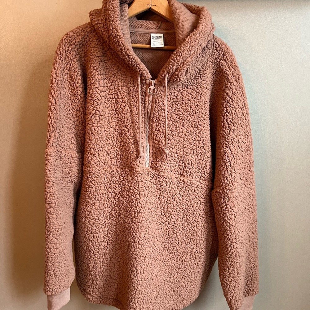 Cozy Pink Sherpa Pullover Hoodie